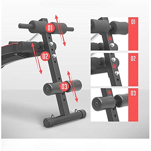 Flexiones en posición supina, Multifuncional plegable Banco de ejercicio se incorpora el Incline Abs Benchs for musculación Máquina de ejercicio abdominal, ( Color : Black , Size : 127x50x61cm )