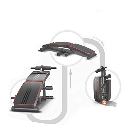 Flexiones en posición supina, Multifuncional plegable Banco de ejercicio se incorpora el Incline Abs Benchs for musculación Máquina de ejercicio abdominal, ( Color : Black , Size : 127x50x61cm )