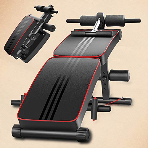 Flexiones en posición supina, Multifuncional plegable Banco de ejercicio se incorpora el Incline Abs Benchs for musculación Máquina de ejercicio abdominal, ( Color : Black , Size : 127x50x61cm )