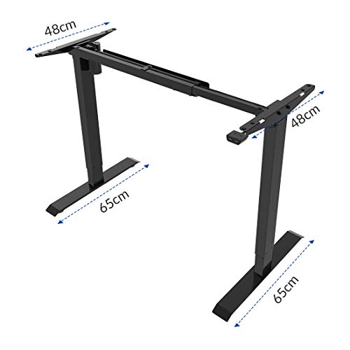 FLEXISPOT EC1B Escritorio eléctrico Ajustable en Altura, Mesa para Oficina en casa, Marco de 2 etapas con Motor único (Negro)