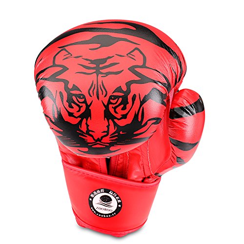 Flexzion Guantes de Boxeo de Entrenamiento para UFC, MMA, Muay Thai, Artes Marciales y Combate, Guantes Deportivos, Equipos de Ejercicio para Mujeres y Adolescentes, 10 oz (Tigre)