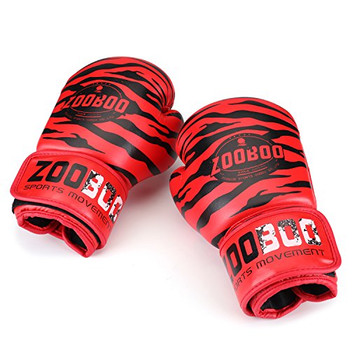 Flexzion Guantes de Boxeo de Entrenamiento para UFC, MMA, Muay Thai, Artes Marciales y Combate, Guantes Deportivos, Equipos de Ejercicio para Mujeres y Adolescentes, 10 oz (Tigre)