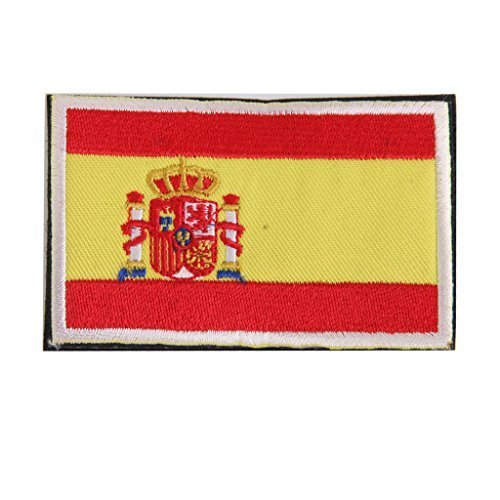 Fligatto Insignia de la Bandera de España Bordada Parche Bordado Parche de Ropa Fligatto Insignia de la Bandera de España Bordada Parche Bordado Parche de Ropa