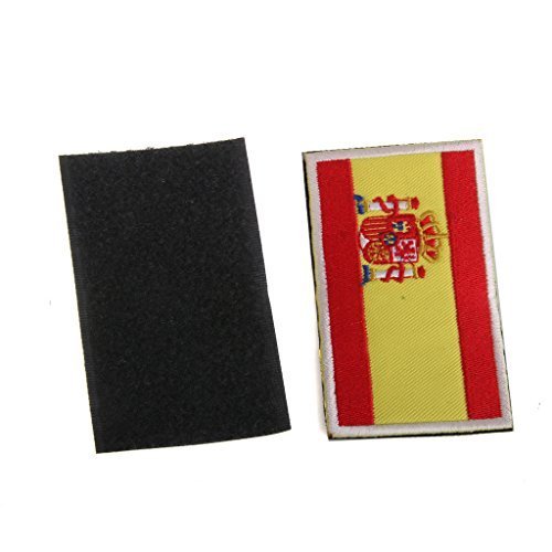 Fligatto Insignia de la Bandera de España Bordada Parche Bordado Parche de Ropa Fligatto Insignia de la Bandera de España Bordada Parche Bordado Parche de Ropa