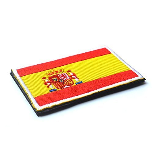 Fligatto Insignia de la Bandera de España Bordada Parche Bordado Parche de Ropa Fligatto Insignia de la Bandera de España Bordada Parche Bordado Parche de Ropa
