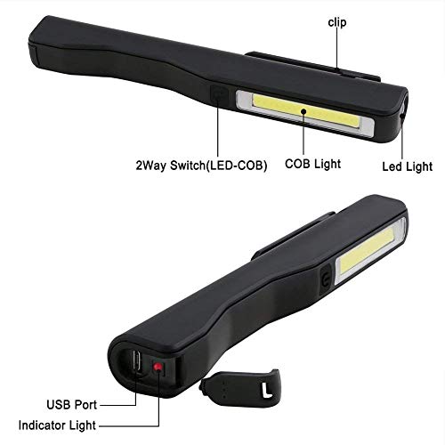 flintronic 2PCS Linterna de Trabajo, Lámpara 3W LED COB Recargable Luz Intermitente SOS Lámpara de Inspección con Clip Magnético, Incluye Baterías y un Cable Micro USB-Clase de eficiencia energética A flintronic 2PCS Linterna de Trabajo, Lámpara 3W LED COB Recargable Luz Intermitente SOS Lámpara de Inspección con Clip Magnético, Incluye Baterías y un Cable Micro USB-Clase de eficiencia energética A