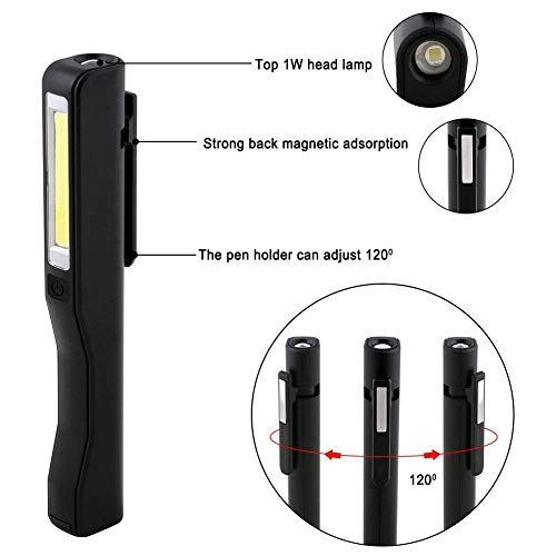 flintronic 2PCS Linterna de Trabajo, Lámpara 3W LED COB Recargable Luz Intermitente SOS Lámpara de Inspección con Clip Magnético, Incluye Baterías y un Cable Micro USB-Clase de eficiencia energética A flintronic 2PCS Linterna de Trabajo, Lámpara 3W LED COB Recargable Luz Intermitente SOS Lámpara de Inspección con Clip Magnético, Incluye Baterías y un Cable Micro USB-Clase de eficiencia energética A