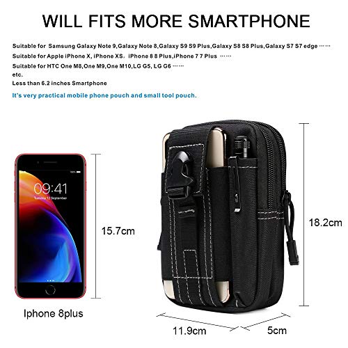flintronic Bolsa Cintura Táctica, Bolso Cinturón Táctica Militar Compacta 1000D Nylon para Herramientas Pequeñas de Multiusos Teléfono Móvil al Aire Libre Deportes Senderismo y Camping, con Mosquetón flintronic Bolsa Cintura Táctica, Bolso Cinturón Táctica Militar Compacta 1000D Nylon para Herramientas Pequeñas de Multiusos Teléfono Móvil al Aire Libre Deportes Senderismo y Camping, con Mosquetón