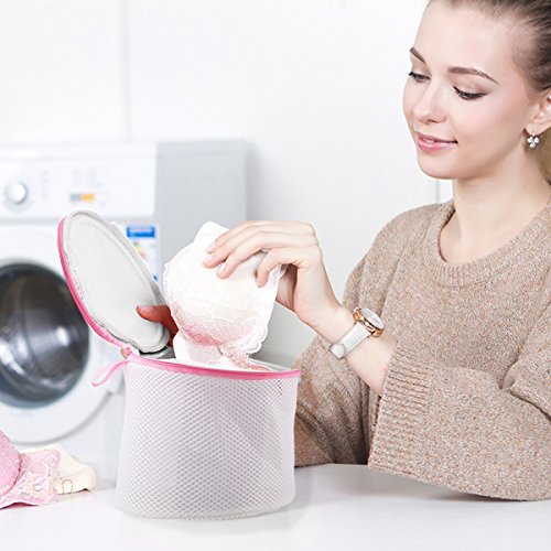 flintronic Bolsas para Ropa Delicada, Sujetador Bolsa Malla Lavado, Bolsas para Ropa Delicada, para Ropa Interior y Organizador de Colada y Lavadoras (Cilíndrico) - Cremallera Roja flintronic Bolsas para Ropa Delicada, Sujetador Bolsa Malla Lavado, Bolsas para Ropa Delicada, para Ropa Interior y Organizador de Colada y Lavadoras (Cilíndrico) - Cremallera Roja