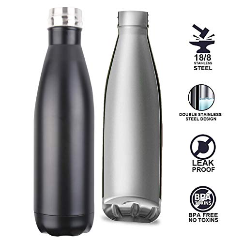 flintronic Botella Termica, 500ML Botella de Agua de Acero Inoxidable, Aislamiento de Vacío de Doble Pared, Botellas de Frío/Caliente Sin BPA & Eco Friendly, con 1 Portavasos y 1 Cepillo flintronic Botella Termica, 500ML Botella de Agua de Acero Inoxidable, Aislamiento de Vacío de Doble Pared, Botellas de Frío/Caliente Sin BPA & Eco Friendly, con 1 Portavasos y 1 Cepillo