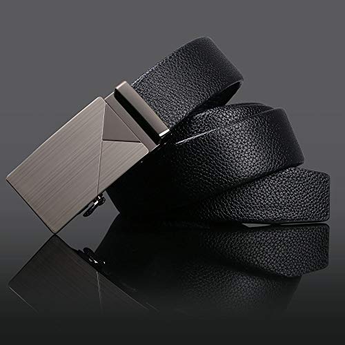 flintronic Cinturón Cuero Hombre, Cinturones Piel con Hebilla Automática, Sencillo y Clásico Perfecto Regalo