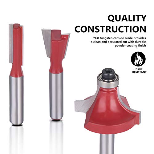 flintronic Fresas Set, 15 PCS Cortadores Madera de Diámetro de Caña Herramienta de Fresado | Kit de Herramientas de Carpintería con Caja de Madera para el Hogar y Bricolaje flintronic Fresas Set, 15 PCS Cortadores Madera de Diámetro de Caña Herramienta de Fresado | Kit de Herramientas de Carpintería con Caja de Madera para el Hogar y Bricolaje