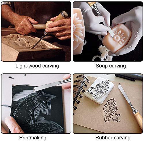 flintronic Herramienta de Talla de Madera, Juego de Cinceles de Madera de 12 Piezas Juego de Herramientas de Talla de Madera con Mango y Carrete de Madera Para Principiantes, Grabadores y Artistas flintronic Herramienta de Talla de Madera, Juego de Cinceles de Madera de 12 Piezas Juego de Herramientas de Talla de Madera con Mango y Carrete de Madera Para Principiantes, Grabadores y Artistas