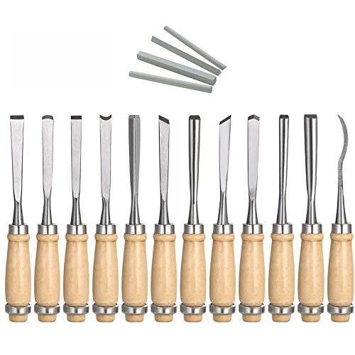 flintronic Herramienta de Talla de Madera, Juego de Cinceles de Madera de 12 Piezas Juego de Herramientas de Talla de Madera con Mango y Carrete de Madera Para Principiantes, Grabadores y Artistas flintronic Herramienta de Talla de Madera, Juego de Cinceles de Madera de 12 Piezas Juego de Herramientas de Talla de Madera con Mango y Carrete de Madera Para Principiantes, Grabadores y Artistas