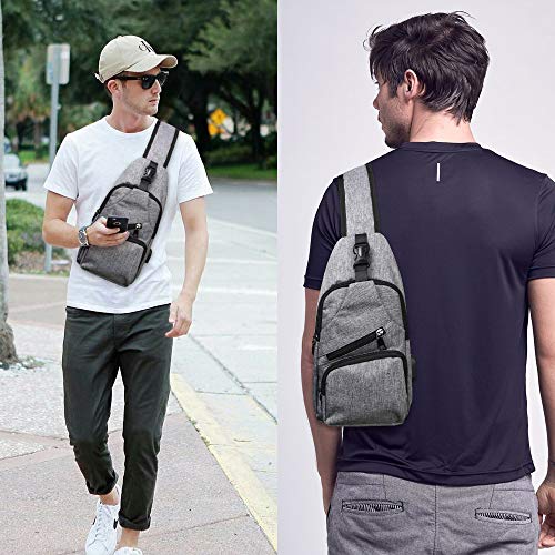 flintronic Sling Bag, Bolsa de Pecho con Puerto de Carga USB, Puerto Crossbody para Hombres Mujeres Senderismo Ligero Ciclismo Mochila de Viaje para Acampar (Incluye 1 Cable USB) flintronic Sling Bag, Bolsa de Pecho con Puerto de Carga USB, Puerto Crossbody para Hombres Mujeres Senderismo Ligero Ciclismo Mochila de Viaje para Acampar (Incluye 1 Cable USB)