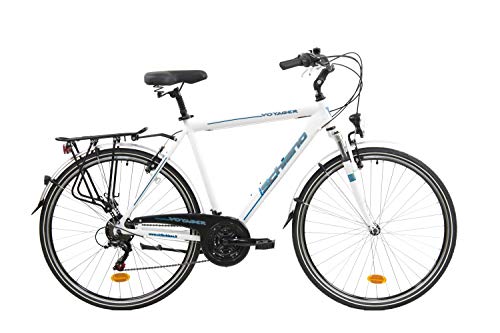 F.lli Schiano Voyager Bicicleta Trekking, Men's, Blanco-Azul, 28'' F.lli Schiano Voyager Bicicleta Trekking, Men's, Blanco-Azul, 28''