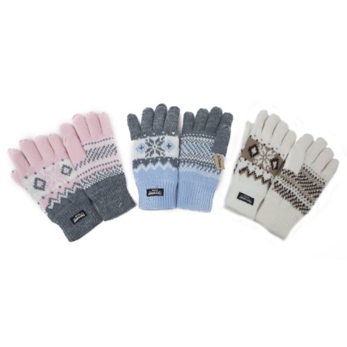 Floso - Guantes térmicos Thinsulate con estampado para mujer (Talla Única) (Azul) Floso - Guantes térmicos Thinsulate con estampado para mujer (Talla Única) (Azul)