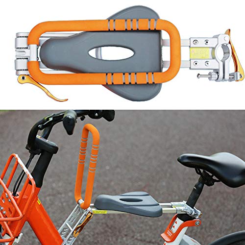 FLOX - Sillín de bicicleta para niños, plegable para niños pequeños, sillín suave y seguro con pasamanos ajustable y brazo de horquilla, mountain / híbrida / fitness