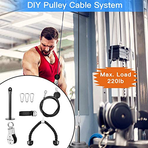 FLOX Sistema de cable de polea de entrenamiento, con pasador de carga, equipo de entrenamiento de fuerza muscular, para flexiones, bíceps, extensiones de tríceps FLOX Sistema de cable de polea de entrenamiento, con pasador de carga, equipo de entrenamiento de fuerza muscular, para flexiones, bíceps, extensiones de tríceps