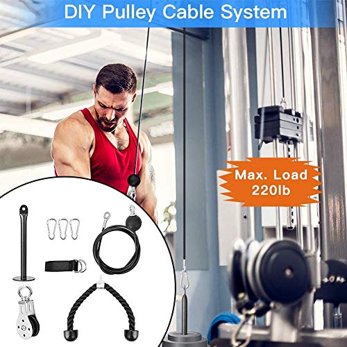 FLOX Sistema de cable de polea de entrenamiento, con pasador de carga, equipo de entrenamiento de fuerza muscular, para flexiones, bíceps, extensiones de tríceps