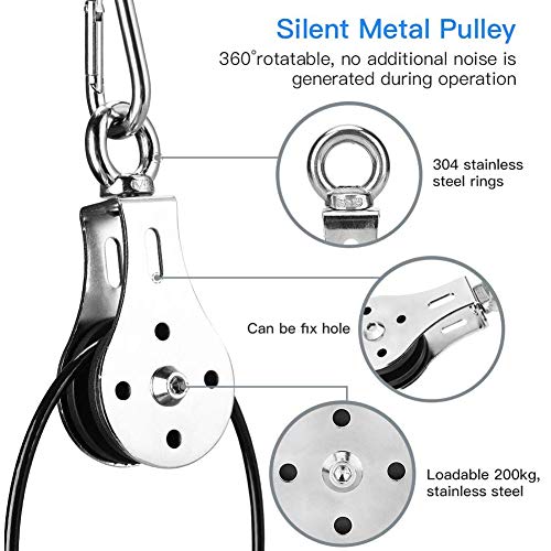 FLOX Sistema de cable de polea de entrenamiento, con pasador de carga, equipo de entrenamiento de fuerza muscular, para flexiones, bíceps, extensiones de tríceps FLOX Sistema de cable de polea de entrenamiento, con pasador de carga, equipo de entrenamiento de fuerza muscular, para flexiones, bíceps, extensiones de tríceps