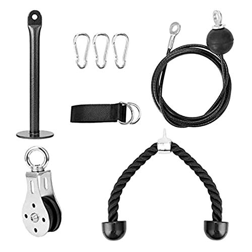 FLOX Sistema de cable de polea de entrenamiento, con pasador de carga, equipo de entrenamiento de fuerza muscular, para flexiones, bíceps, extensiones de tríceps FLOX Sistema de cable de polea de entrenamiento, con pasador de carga, equipo de entrenamiento de fuerza muscular, para flexiones, bíceps, extensiones de tríceps