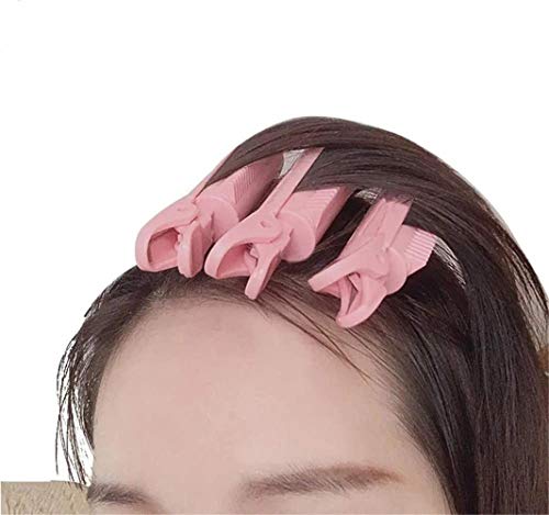 Fluffy pink hair clips,Small self grip hair rollers for short hair,Curling tubes for hair,Root curler,Root clips for curly hair,for Women Girls, （12pcs）
