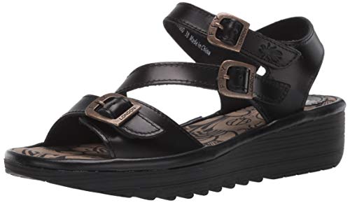 FLY London Elit141fly, Sandalias de Punta Descubierta Mujer, Negro (Black 000), 42 EU