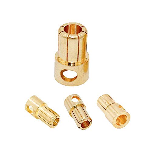 FLY RC 20Pares Conector Banana de Bala Macho Hembra 8.0MM 8MM Chapado en Oro para Motor ESC Batería Lipo (8mm)