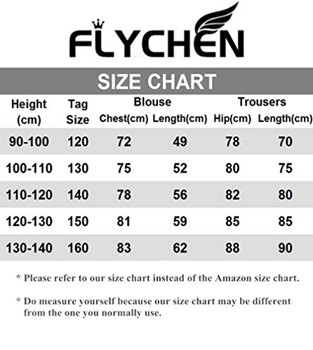 FLYCHEN Chándales Deportiva para Niños Sudadera y Pantalones - Negro 926-160