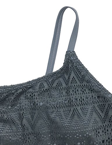 FLYILY Tankini baño de Malla para Mujer Conjunto de Dos Piezas Bikini de Cintura Alta Tallas Grandes(Grey,4XL) FLYILY Tankini baño de Malla para Mujer Conjunto de Dos Piezas Bikini de Cintura Alta Tallas Grandes(Grey,4XL)