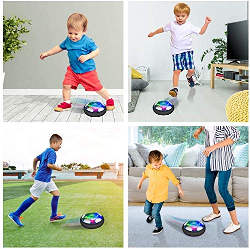 Flysee Balón Fútbol Flotant, Recargable Pelota Futbol con Protectores de Espuma Suave y Luces LED, Balones Futbol Juguete Niños 3 4 5 6 7 8 9 10 11 12 Años, Air Power Soccer para Regalos Cumpleaños