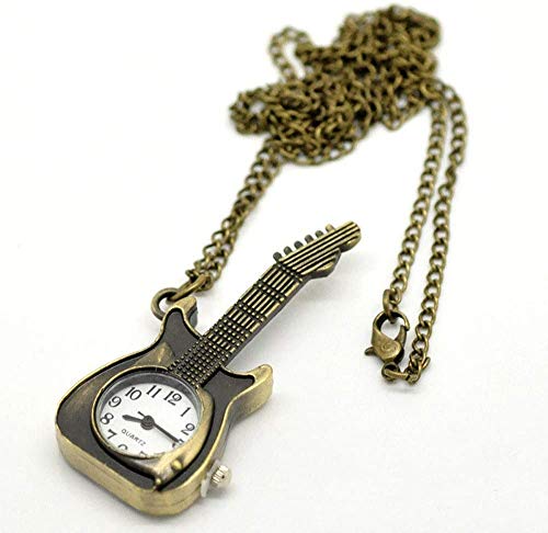 FLYTYSD Forma del Reloj De Bolsillo De La Guitarra De Cuarzo De Bolsillo del Anillo Dominante Llavero Reloj Que Cuelga Giftst para La Boda, Pequeña Guitarra FLYTYSD Forma del Reloj De Bolsillo De La Guitarra De Cuarzo De Bolsillo del Anillo Dominante Llavero Reloj Que Cuelga Giftst para La Boda, Pequeña Guitarra