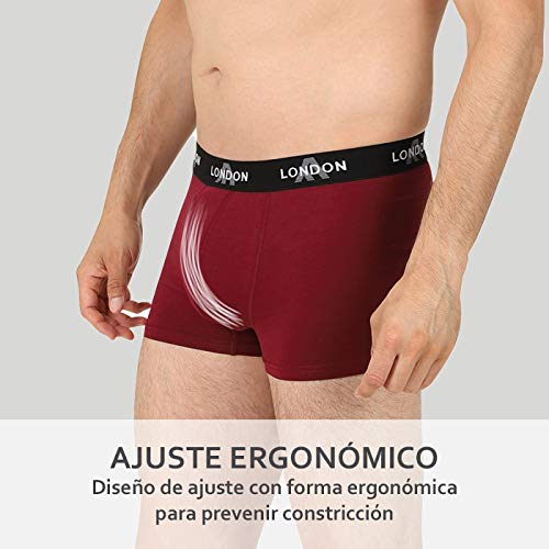 FM London Fitted Boxer, Multicolor (Classic Mix 10), X-Large (Pack de 8) para Hombre