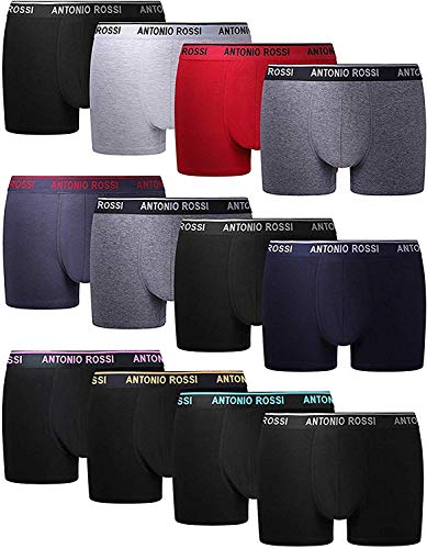 FM London Fitted Boxer para Hombre, Mulitcolor, L, Pack of 12