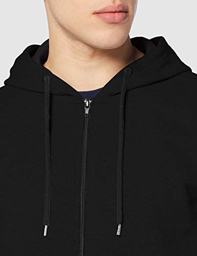 FM London Hyfresh Zipped Capucha, Negro (Black 01), Large para Hombre