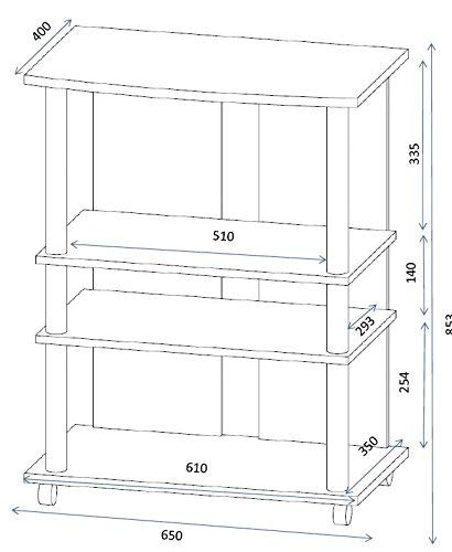 FMD Möbel 205-007 Variant 7 - Mueble Auxiliar para televisión y Equipo de música (65 x 85 x 40 cm), Color Roble