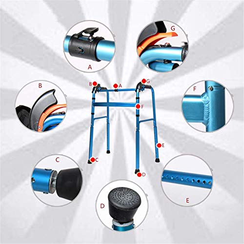 FMOGE Andador Plegable para Caminar, Andador Estándar, Obesidad, Pesado, Ajustable, Altura del Andador Ajustable, Adecuado para Ancianos, Discapacitados FMOGE Andador Plegable para Caminar, Andador Estándar, Obesidad, Pesado, Ajustable, Altura del Andador Ajustable, Adecuado para Ancianos, Discapacitados