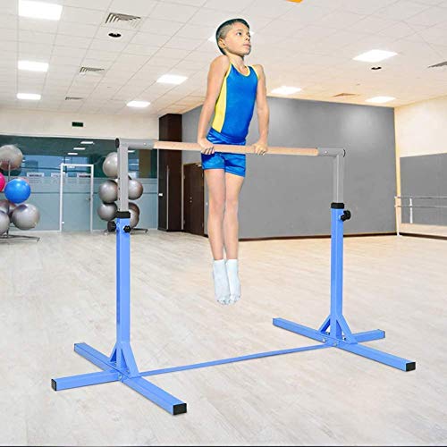 FMOGE Barra Horizontal para Gimnasia Retráctil, Barra De Entrenamiento para Gimnasia para Niños, Apta para Entrenamiento De Niños En Interiores Y Exteriores, Azul