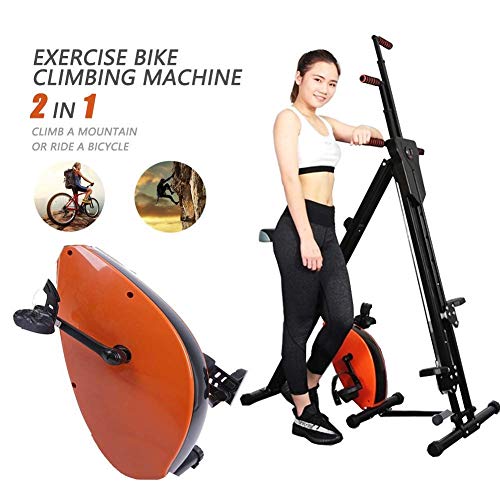 FMOGE Stoge Máquina De Escalada Vertical Plegable 2 En 1 Escalada Paso A Paso-Ejercicio Bicicleta Plegable-Altura Ajustable-Pantalla Digital Inteligente-para Gimnasio En Casa