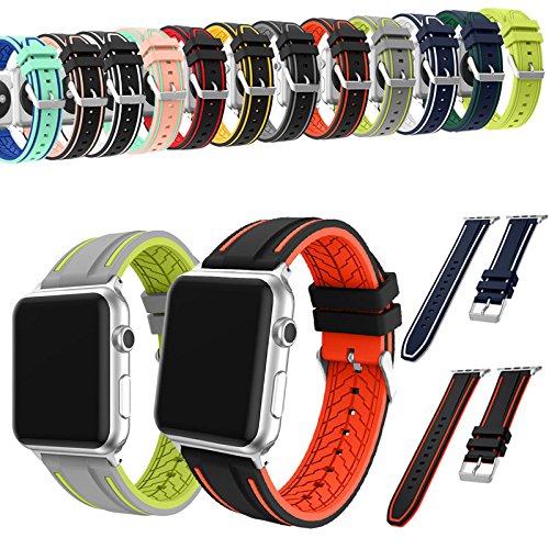 Fmway Repuesto de Correa Reloj de Silicona para Apple Watch Series 4 42mm, Apple Watch Series 3/2/1 42mm, Hombre y Mujer (Apple Watch Series 4, Negro + Amarillo) Fmway Repuesto de Correa Reloj de Silicona para Apple Watch Series 4 42mm, Apple Watch Series 3/2/1 42mm, Hombre y Mujer (Apple Watch Series 4, Negro + Amarillo)