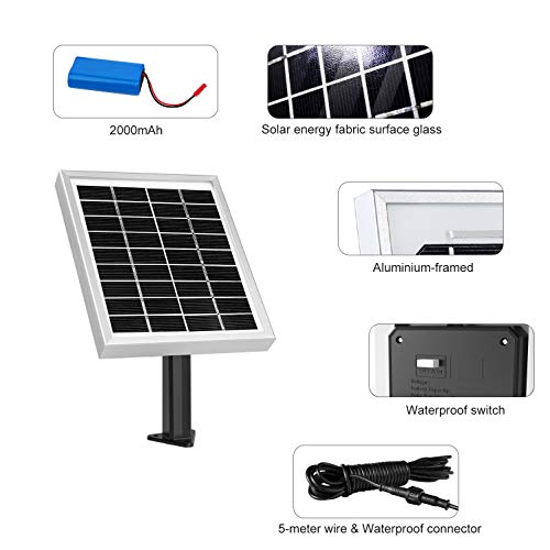 Foco Led Solar Exterior Sensor Movimiento, Foco Solar Exterior, lluminacion Exterior Solar,60 LED 6500K IP66 Impermeable Luz Solar Exterior,Lampara Solar, lluminación de Seguridad para Patios Terrazas