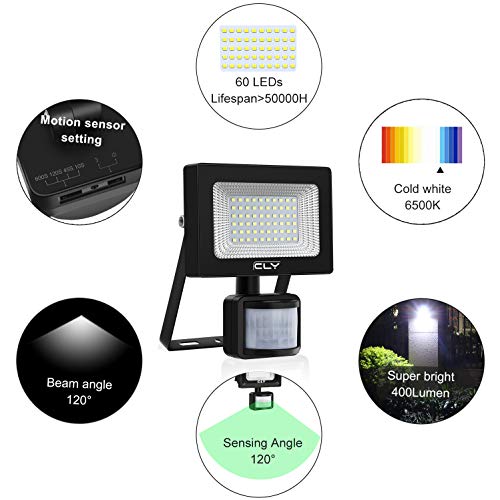 Foco Led Solar Exterior Sensor Movimiento, Foco Solar Exterior, lluminacion Exterior Solar,60 LED 6500K IP66 Impermeable Luz Solar Exterior,Lampara Solar, lluminación de Seguridad para Patios Terrazas