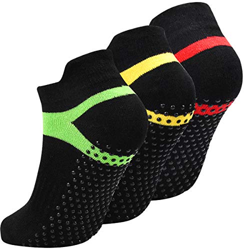 Fodlon Calcetines Yoga Antideslizantes 35-43, Calcetines Pilates Negro para Mujer Hombre, Calcetines Deporte Algodón para Correr, Gimnasia, Ballet, Fitness Fodlon Calcetines Yoga Antideslizantes 35-43, Calcetines Pilates Negro para Mujer Hombre, Calcetines Deporte Algodón para Correr, Gimnasia, Ballet, Fitness