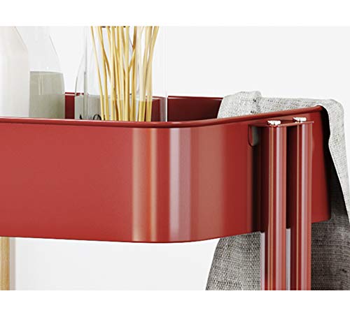 Foern 3 Tier Estantería Almacenamiento y Organización con Rueda Universal para despensa Cocina Sala de Estar Baño Oficina,Red