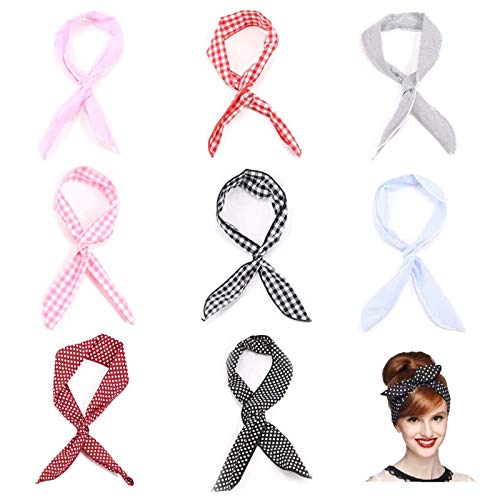 FOGAWA 8pcs Cinta de Pelo para Mujer de Estilo INS Diadema con Alambre Flexible de Lunares Banda para Cabello a Cuadros Diadema Bandana de Lazo Diadema de Orejas de Algodón para Niñas FOGAWA 8pcs Cinta de Pelo para Mujer de Estilo INS Diadema con Alambre Flexible de Lunares Banda para Cabello a Cuadros Diadema Bandana de Lazo Diadema de Orejas de Algodón para Niñas