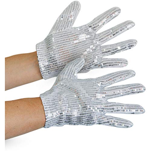 Folat Guantes de lentejuelas plateados para niños.