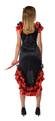 Folat - Traje de Flamenca español para Mujer - Roja & Negro - Talla S-M