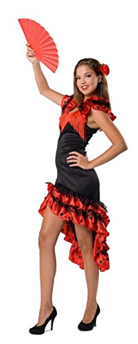 Folat - Traje de Flamenca español para Mujer - Roja & Negro - Talla S-M