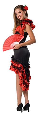 Folat - Traje de Flamenca español para Mujer - Roja & Negro - Talla S-M